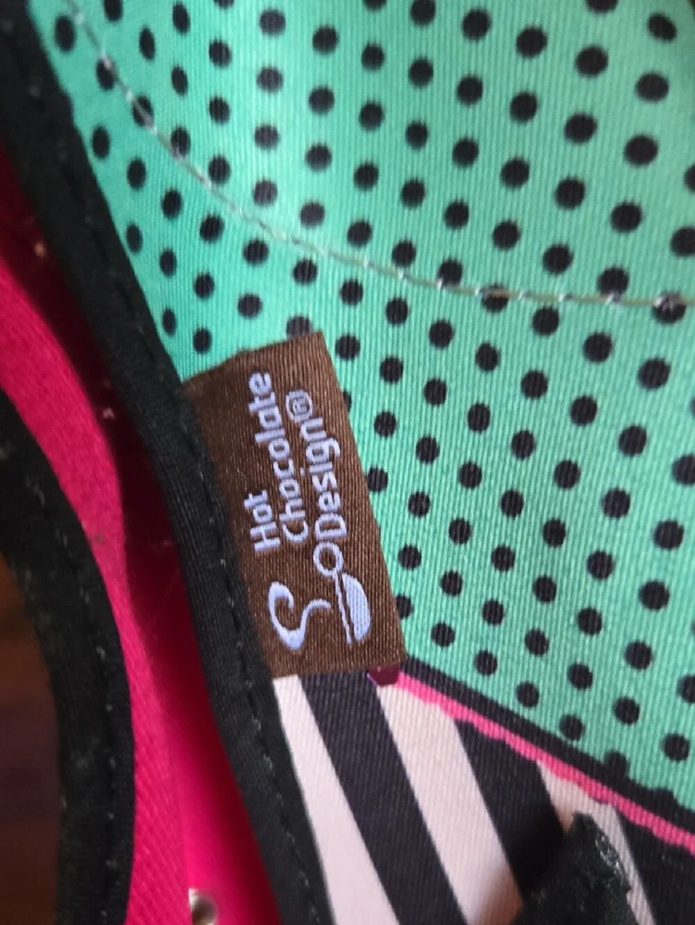 Hot Chocolate Design Women’s Pink and Turquoise Stripe Mary Jane Flats Sz 38/8